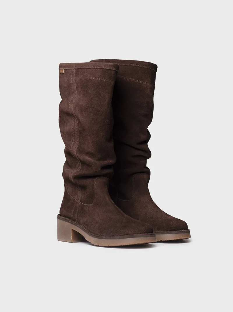 Bota alta en serraje para mujer | IONE-SY