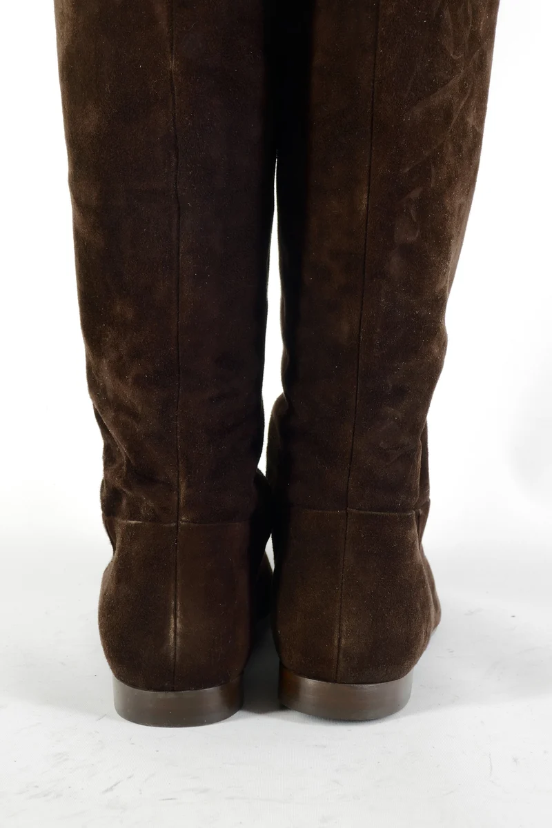 Overknees Wildleder dunkelbraun