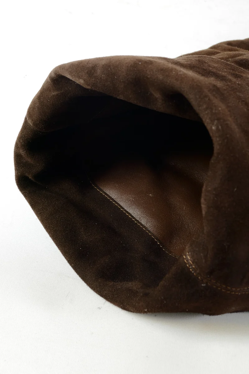 Overknees Wildleder dunkelbraun