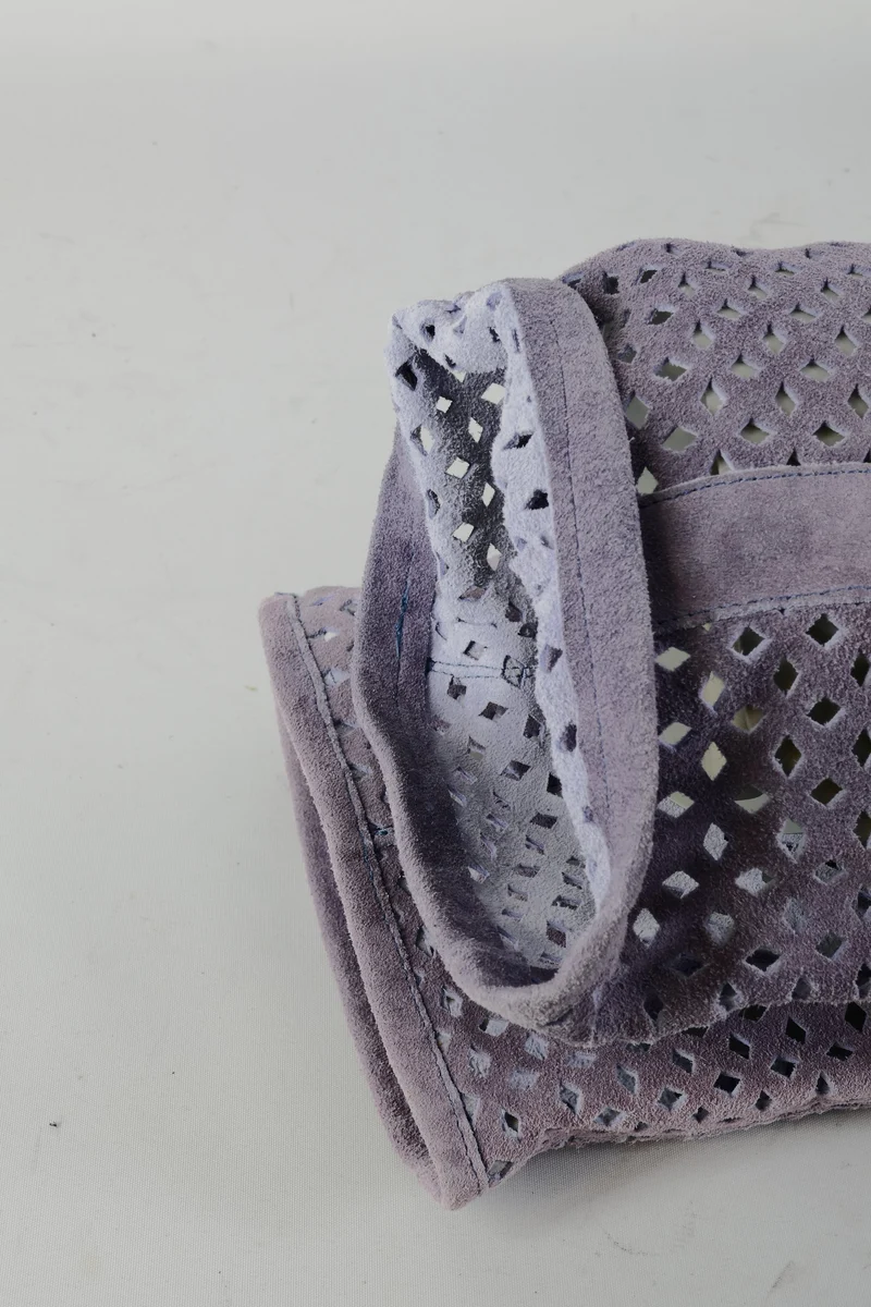 Hohe Stiefel Leder flieder