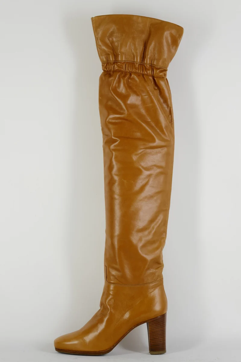 Vintage-Stiefel Leder cognac