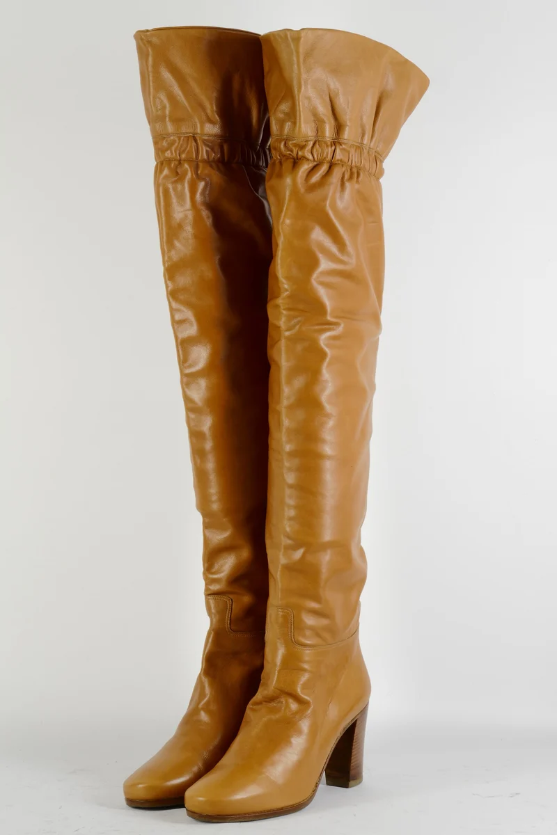 Vintage-Stiefel Leder cognac
