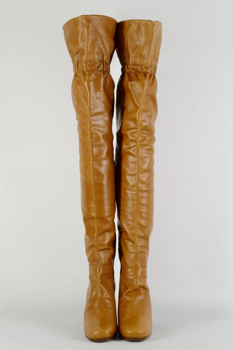 Vintage-Stiefel Leder cognac