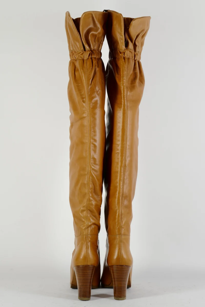 Vintage-Stiefel Leder cognac