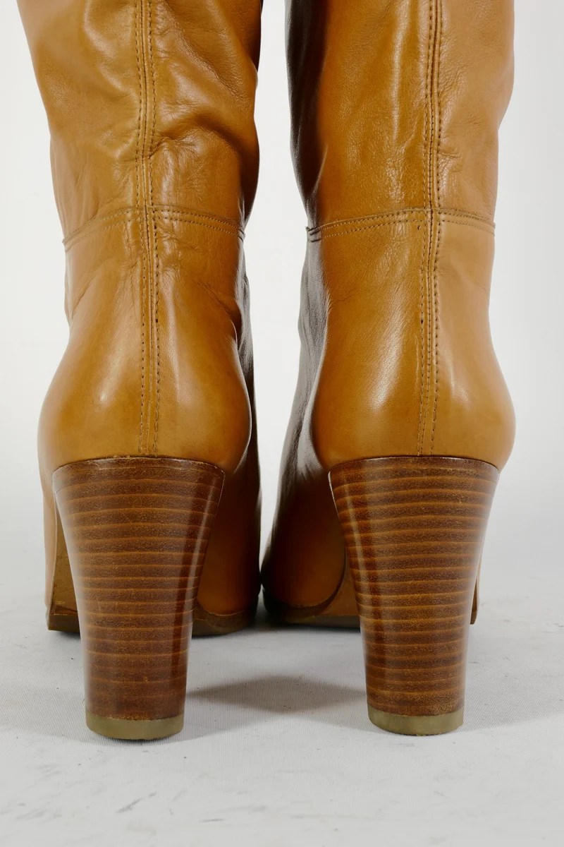 Vintage-Stiefel Leder cognac