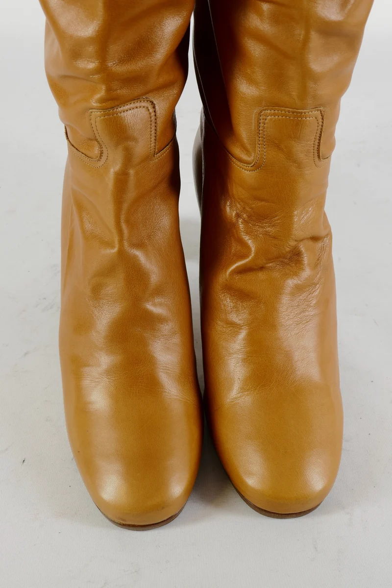 Vintage-Stiefel Leder cognac