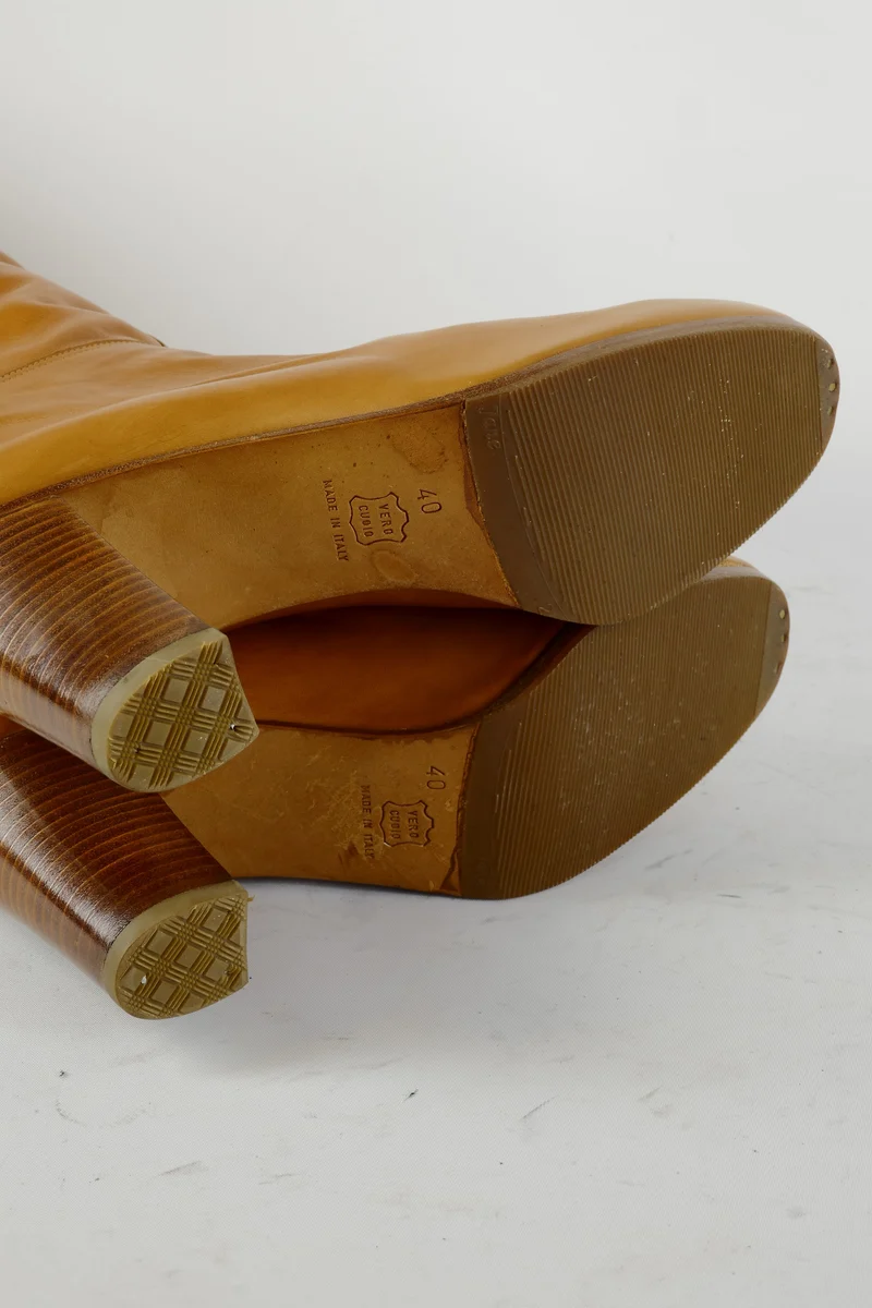 Vintage-Stiefel Leder cognac