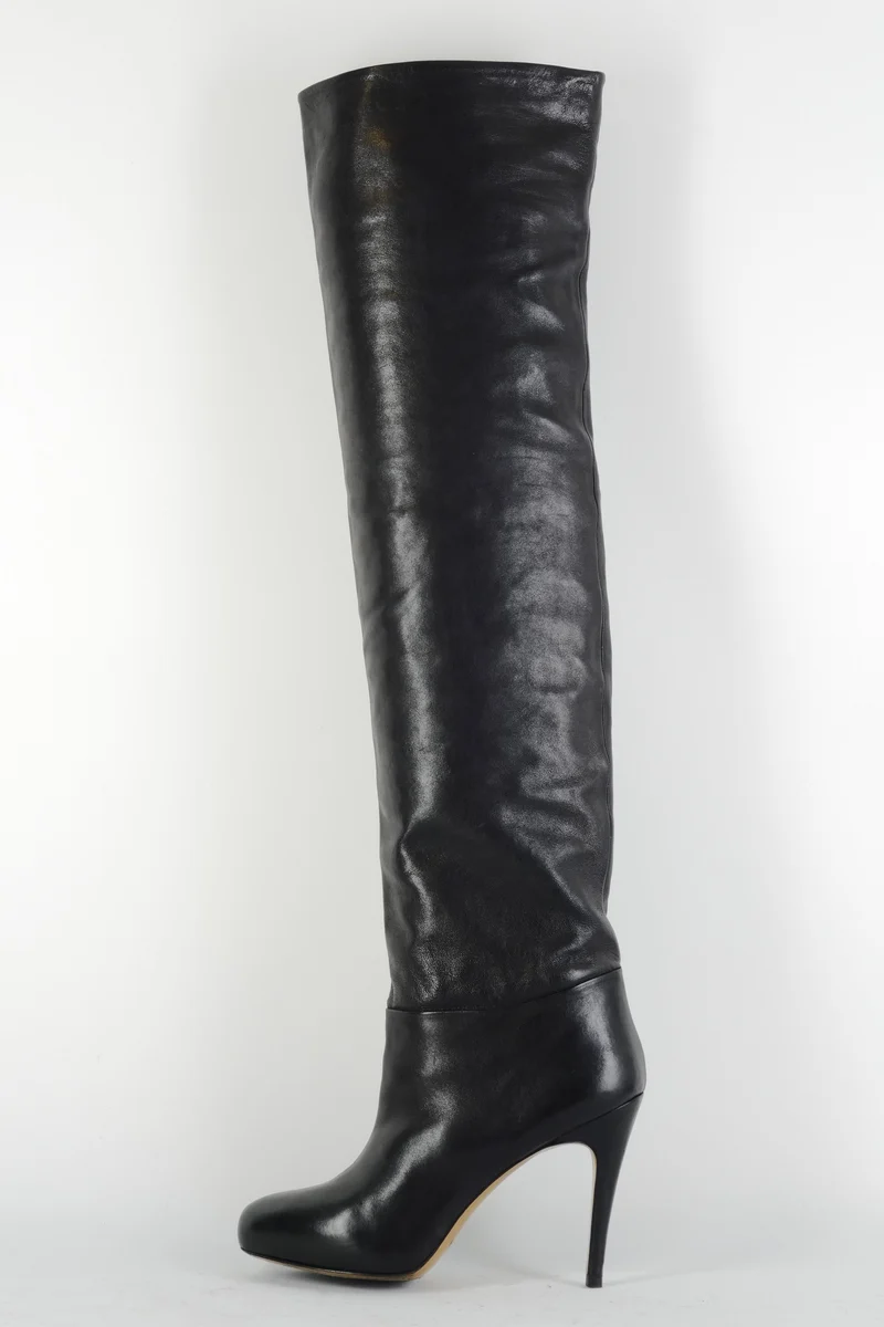 Overknees Leder schwarz
