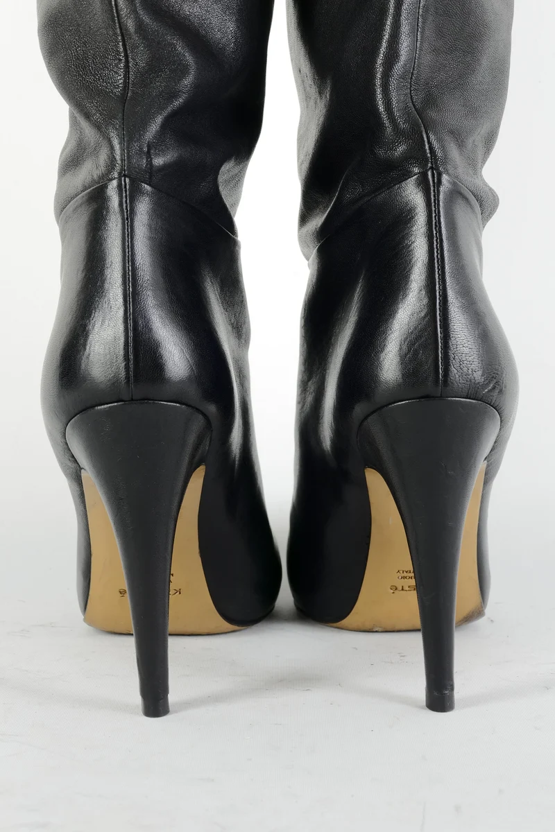 Overknees Leder schwarz