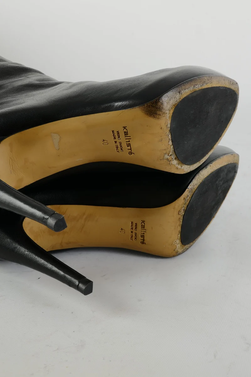 Overknees Leder schwarz