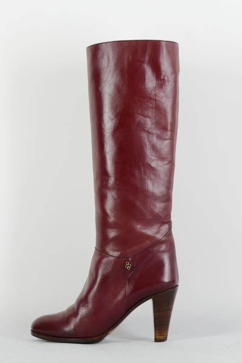 Vintage-Stiefel Leder bordeaux