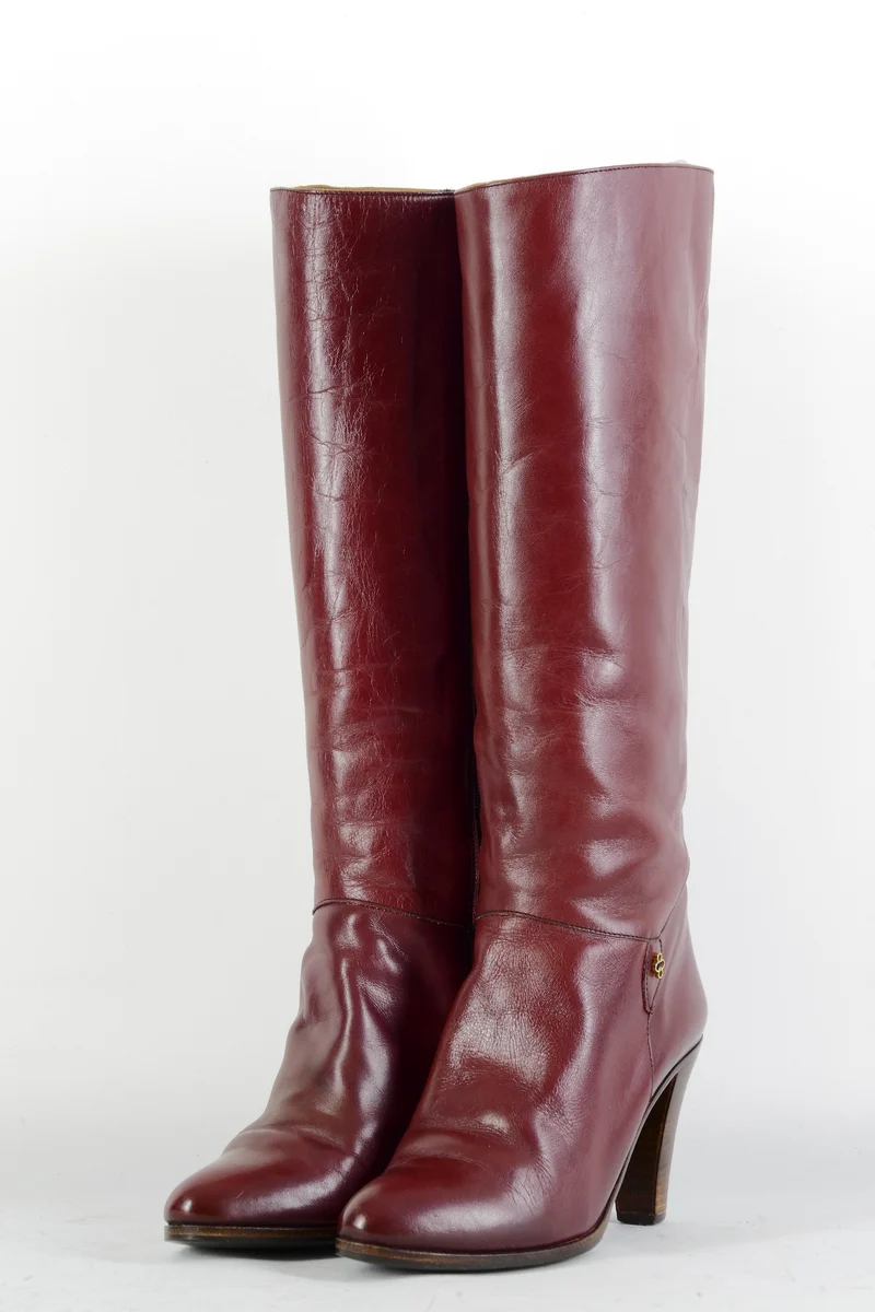 Vintage-Stiefel Leder bordeaux