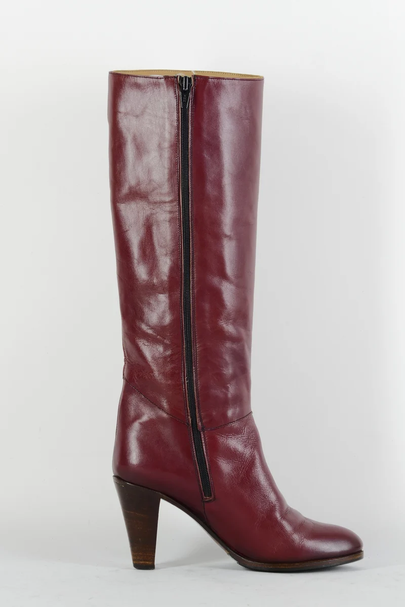 Vintage-Stiefel Leder bordeaux