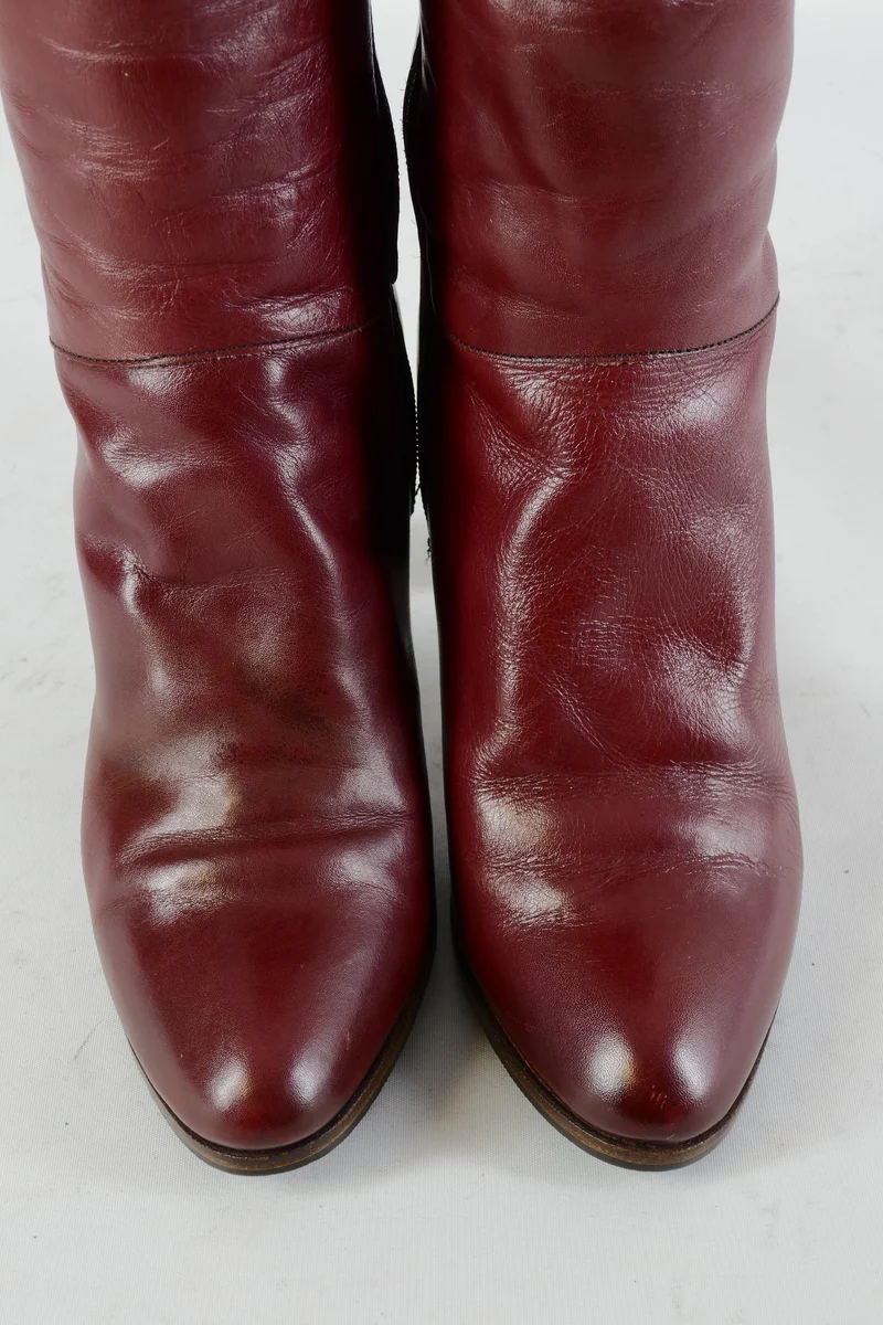 Vintage-Stiefel Leder bordeaux