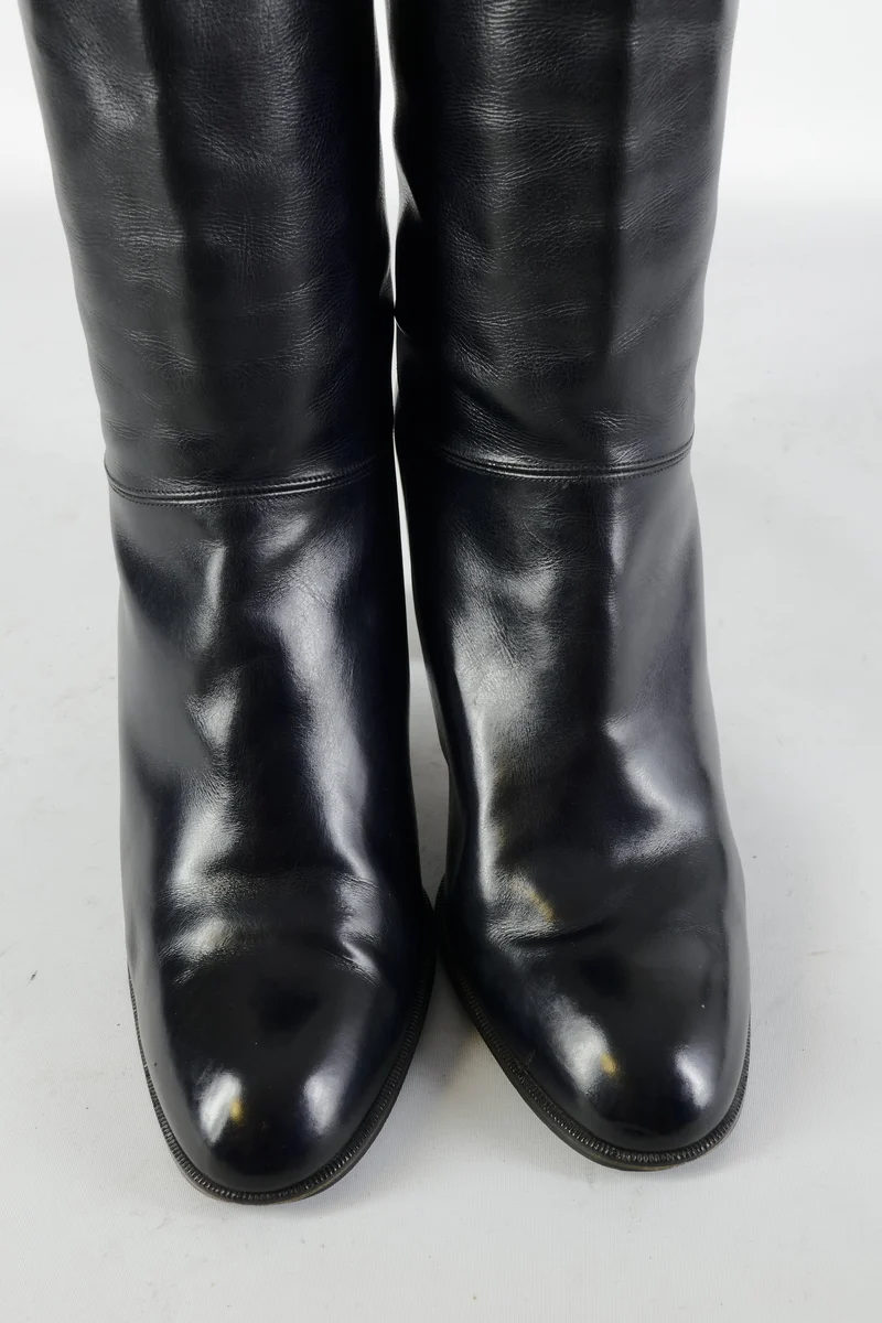 Vintage-Stiefel Leder schwarz