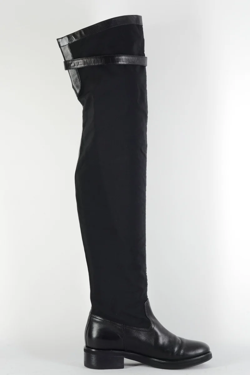 Overknees Leder schwarz