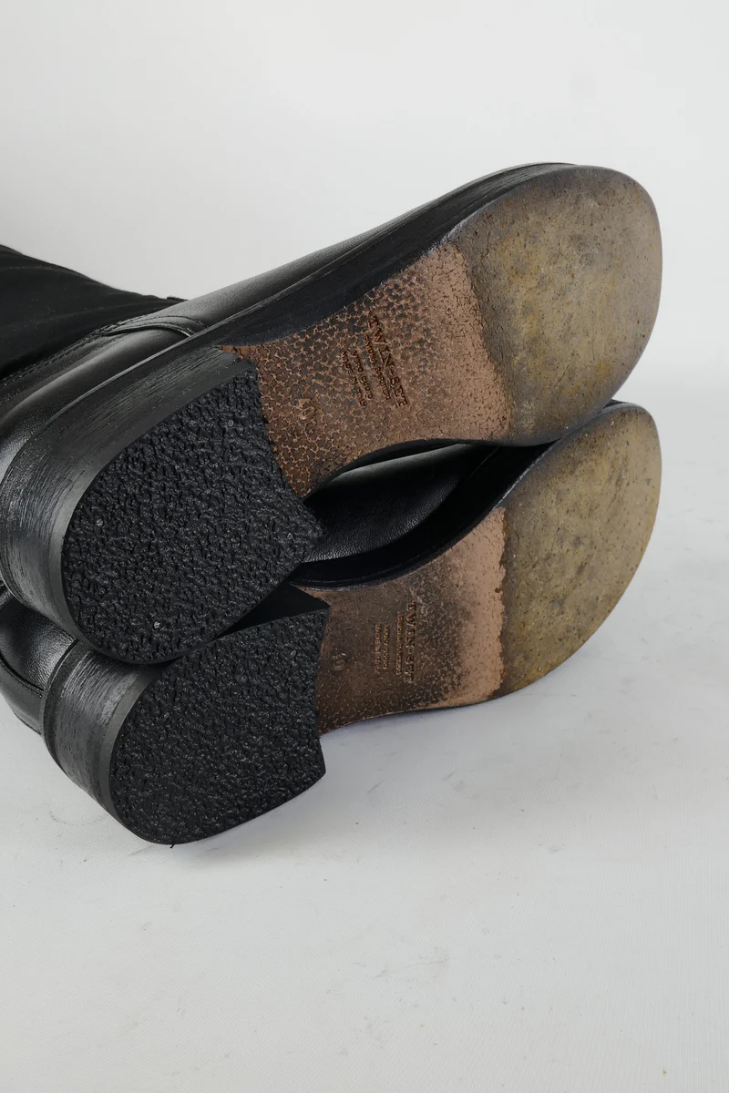 Overknees Leder schwarz