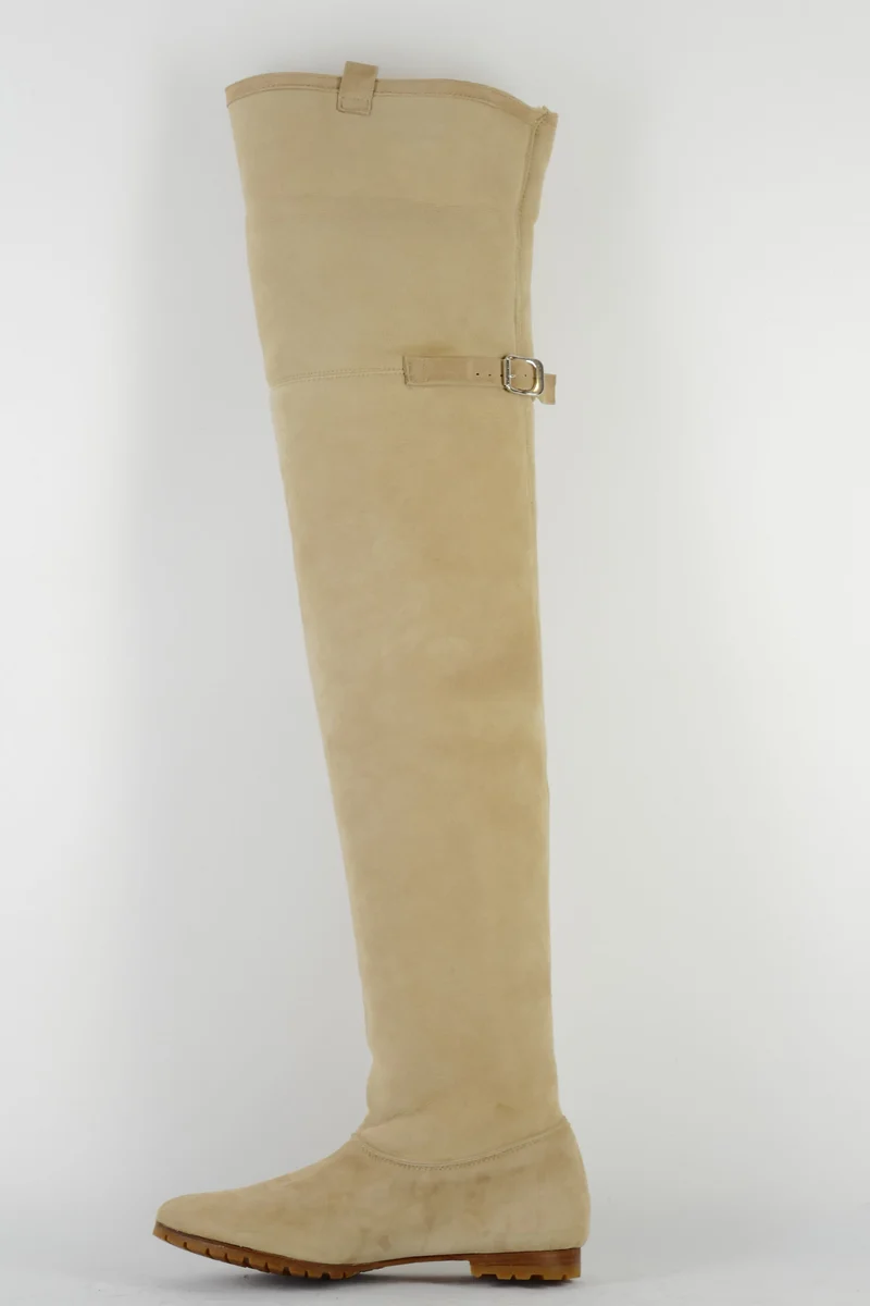 Overknees Wildleder camel
