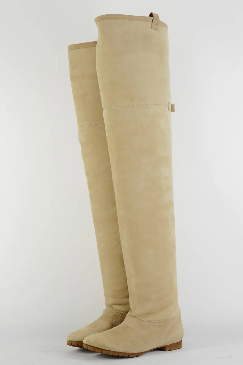 Overknees Wildleder camel