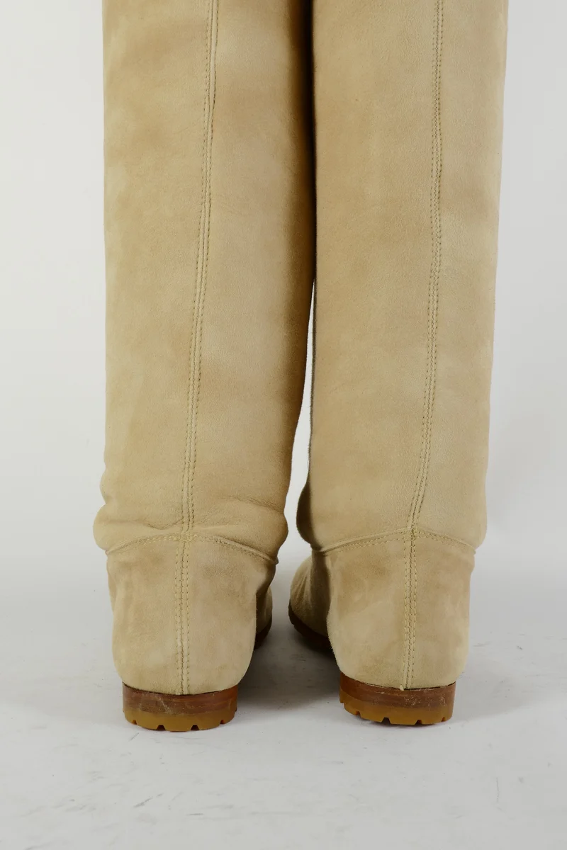 Overknees Wildleder camel