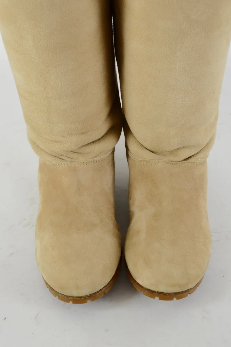 Overknees Wildleder camel