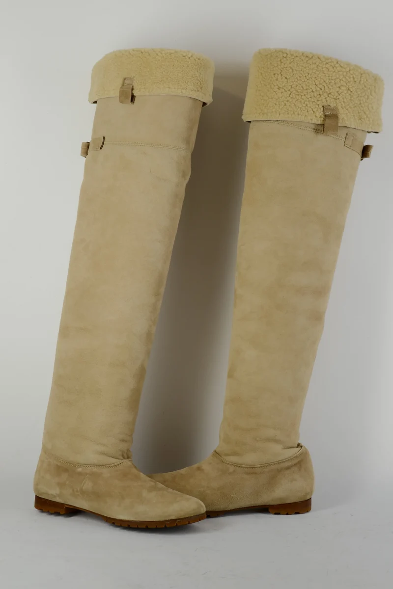 Overknees Wildleder camel