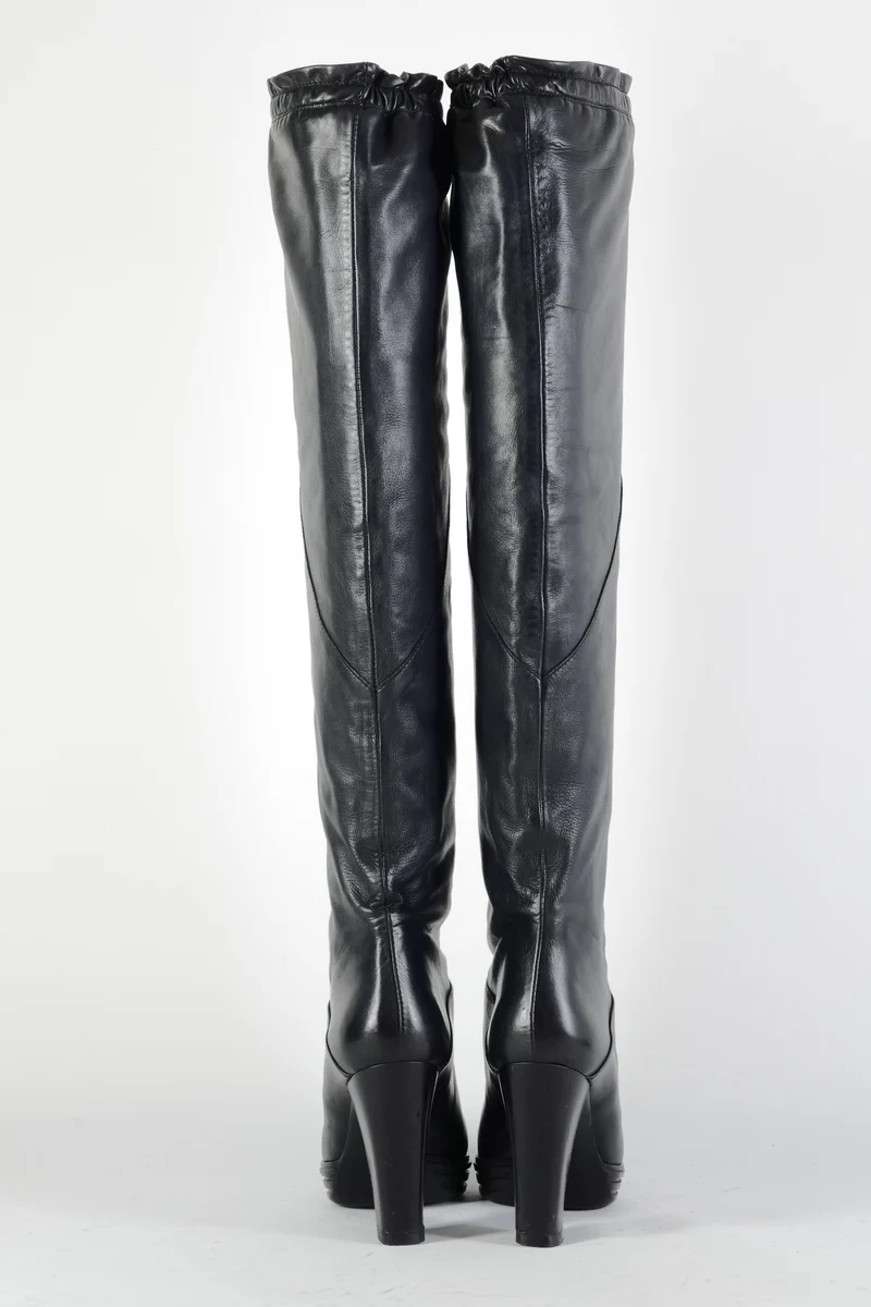 Hohe Stiefel Leder schwarz