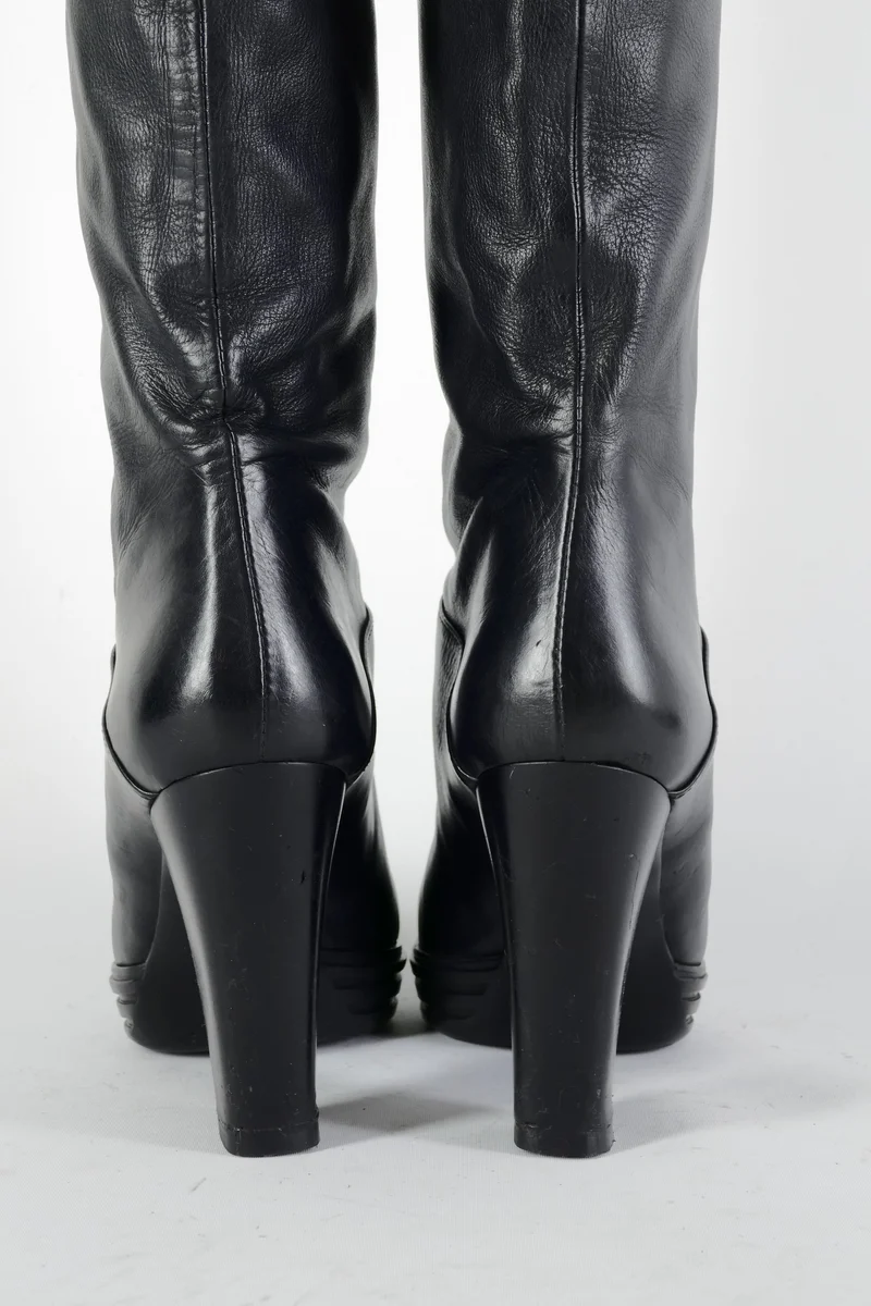 Hohe Stiefel Leder schwarz