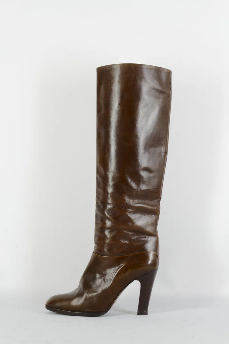 Vintage-Stiefel Leder kastanie