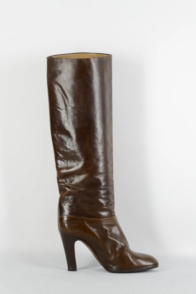 Vintage-Stiefel Leder kastanie