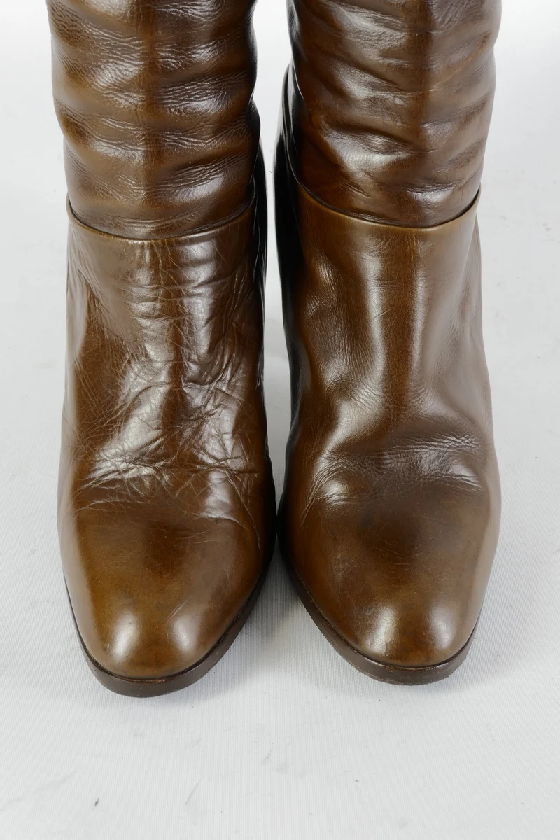 Vintage-Stiefel Leder kastanie