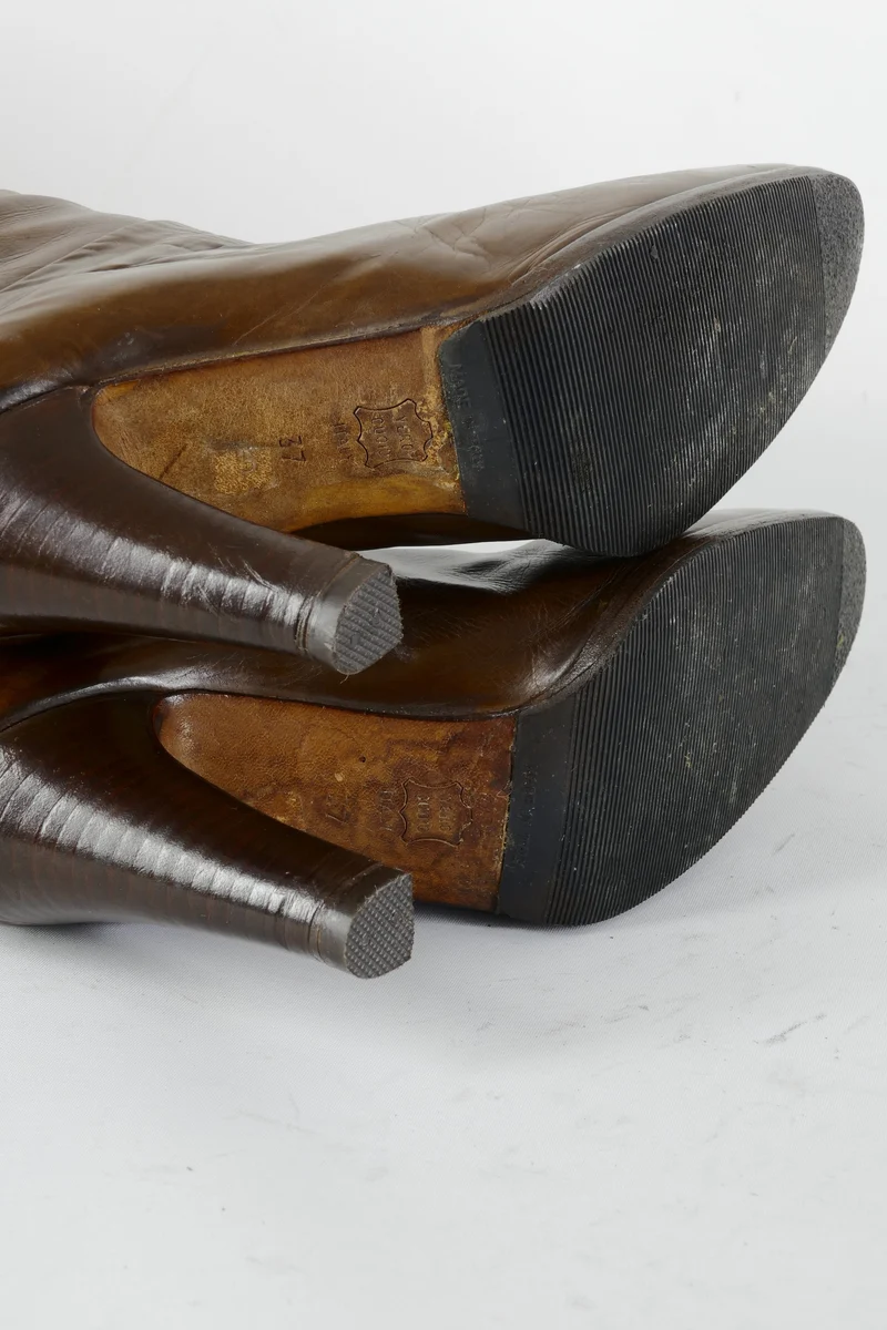 Vintage-Stiefel Leder kastanie