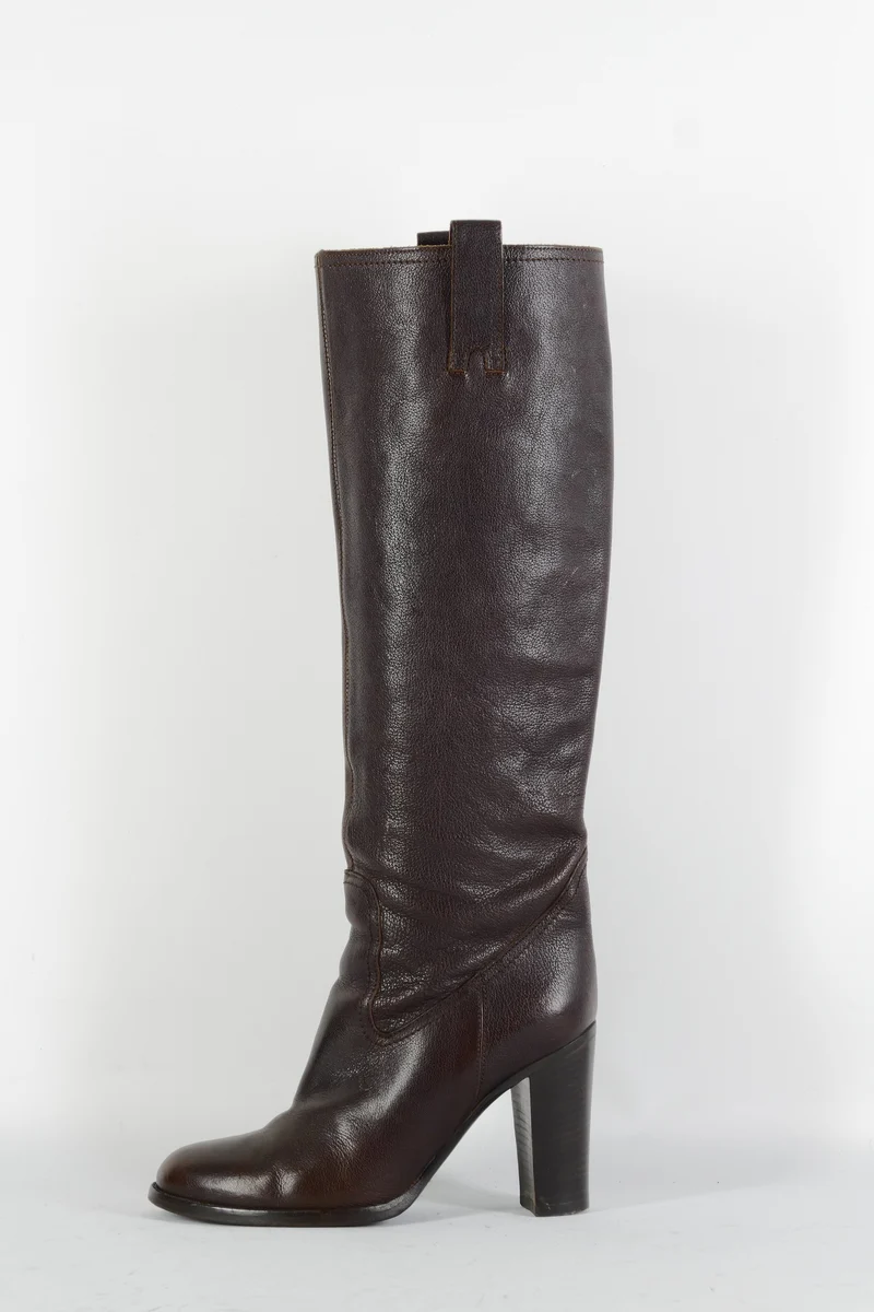 Stiefel Leder dunkelbraun