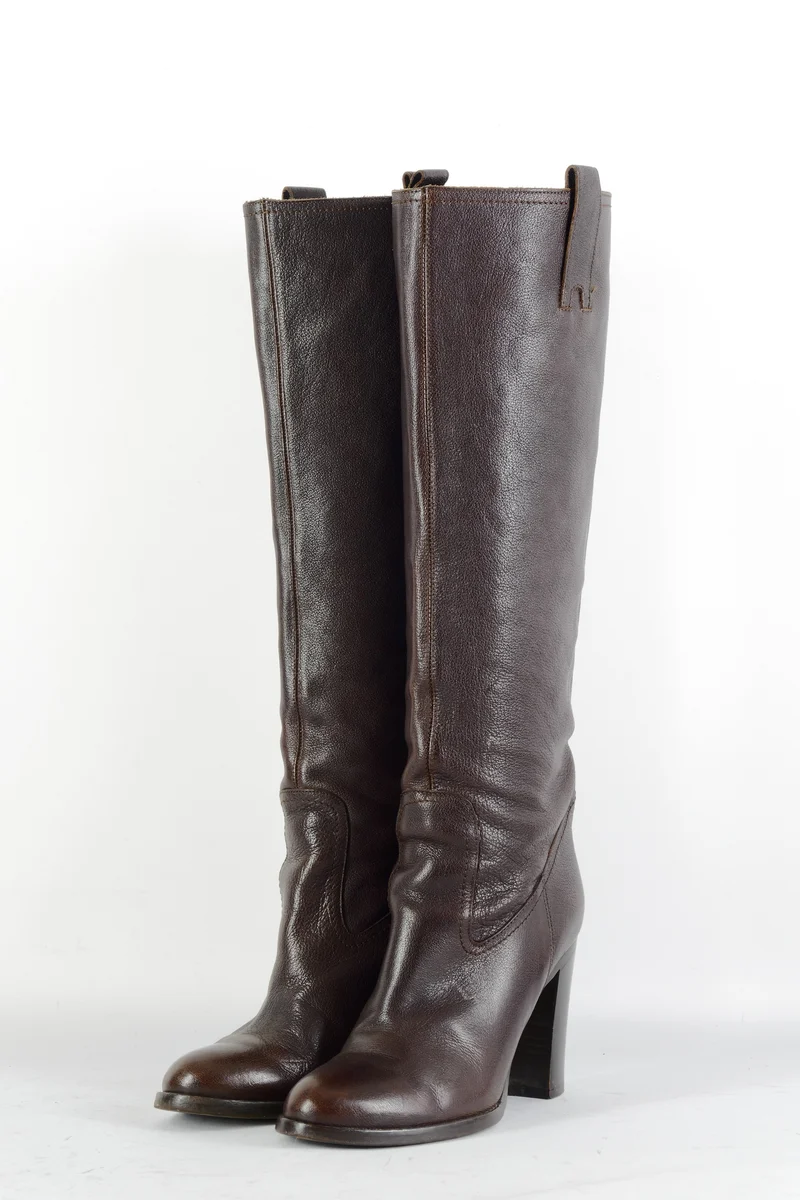 Stiefel Leder dunkelbraun