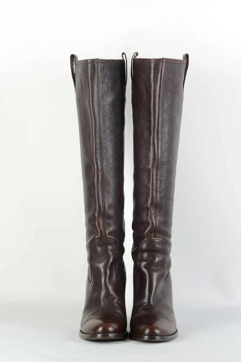 Stiefel Leder dunkelbraun