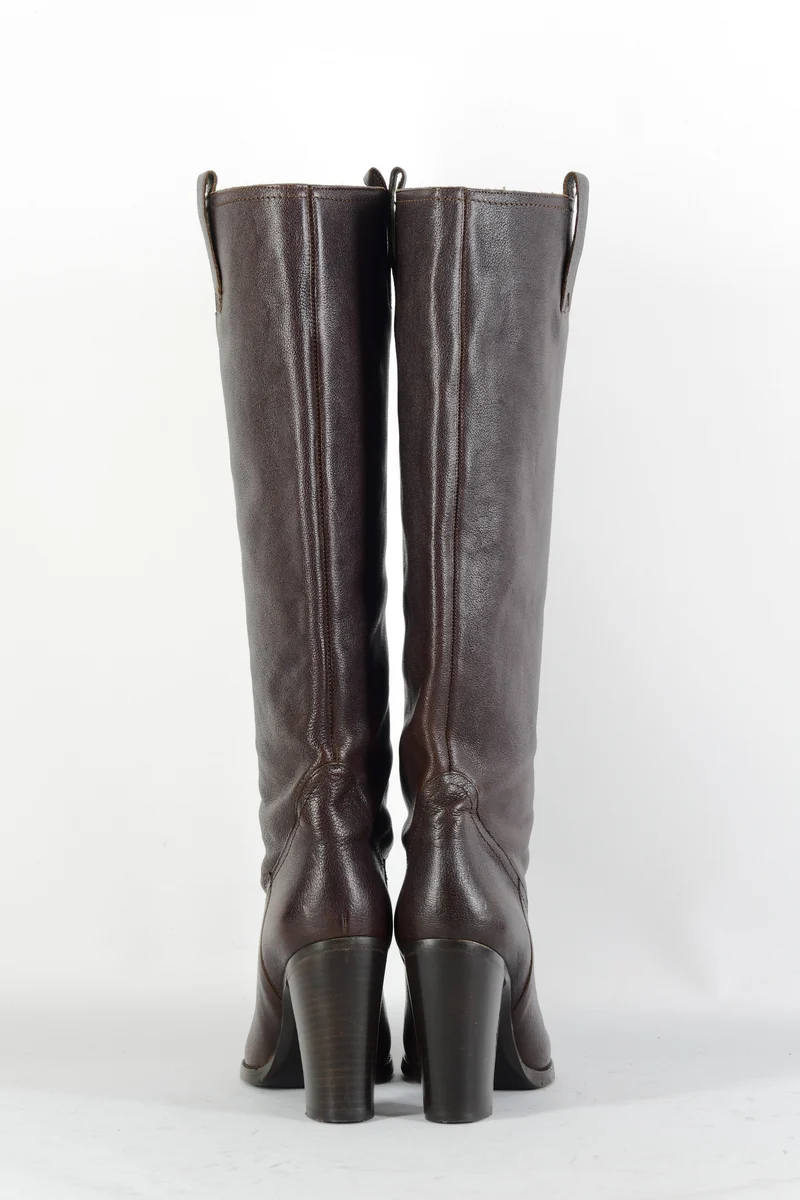 Stiefel Leder dunkelbraun