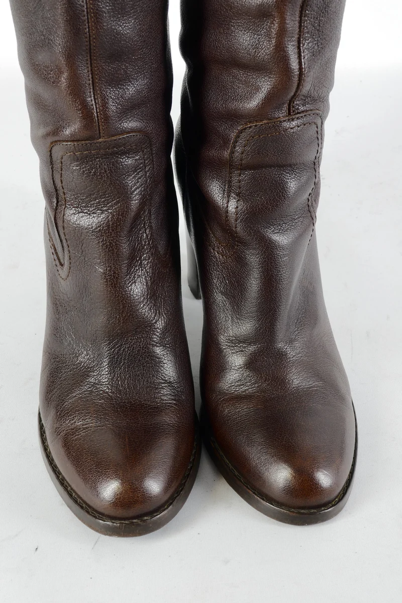 Stiefel Leder dunkelbraun