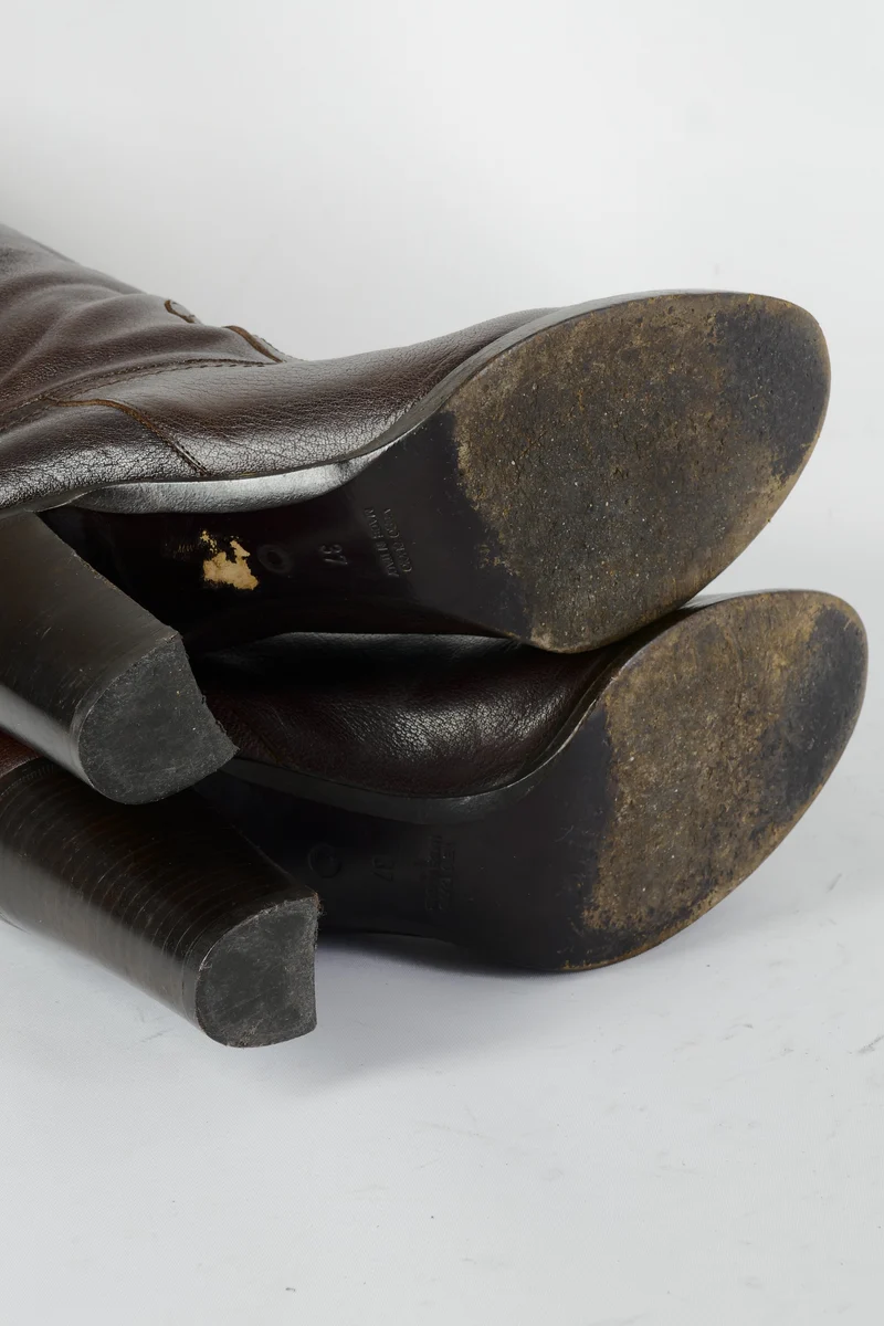 Stiefel Leder dunkelbraun