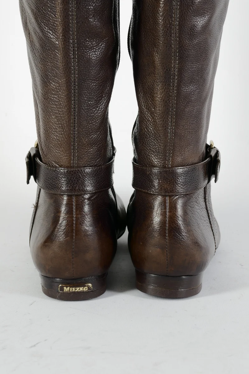 Overknees Leder mittelbraun