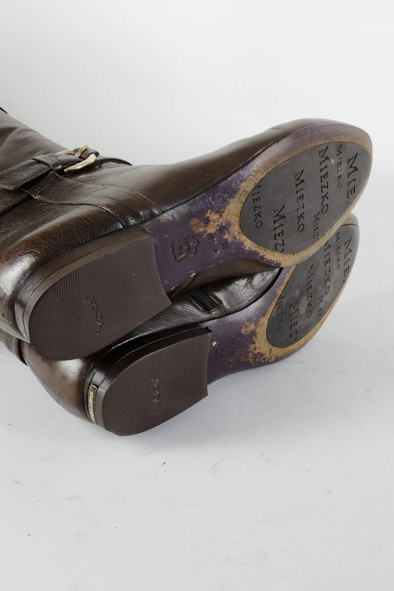 Overknees Leder mittelbraun