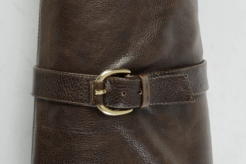 Overknees Leder mittelbraun