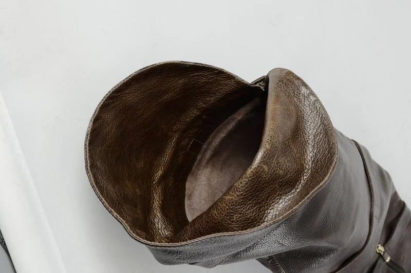 Overknees Leder mittelbraun