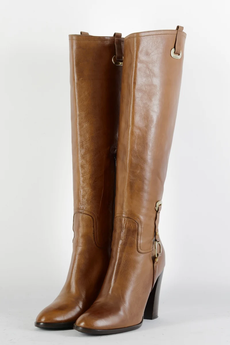 Stiefel Leder cognac