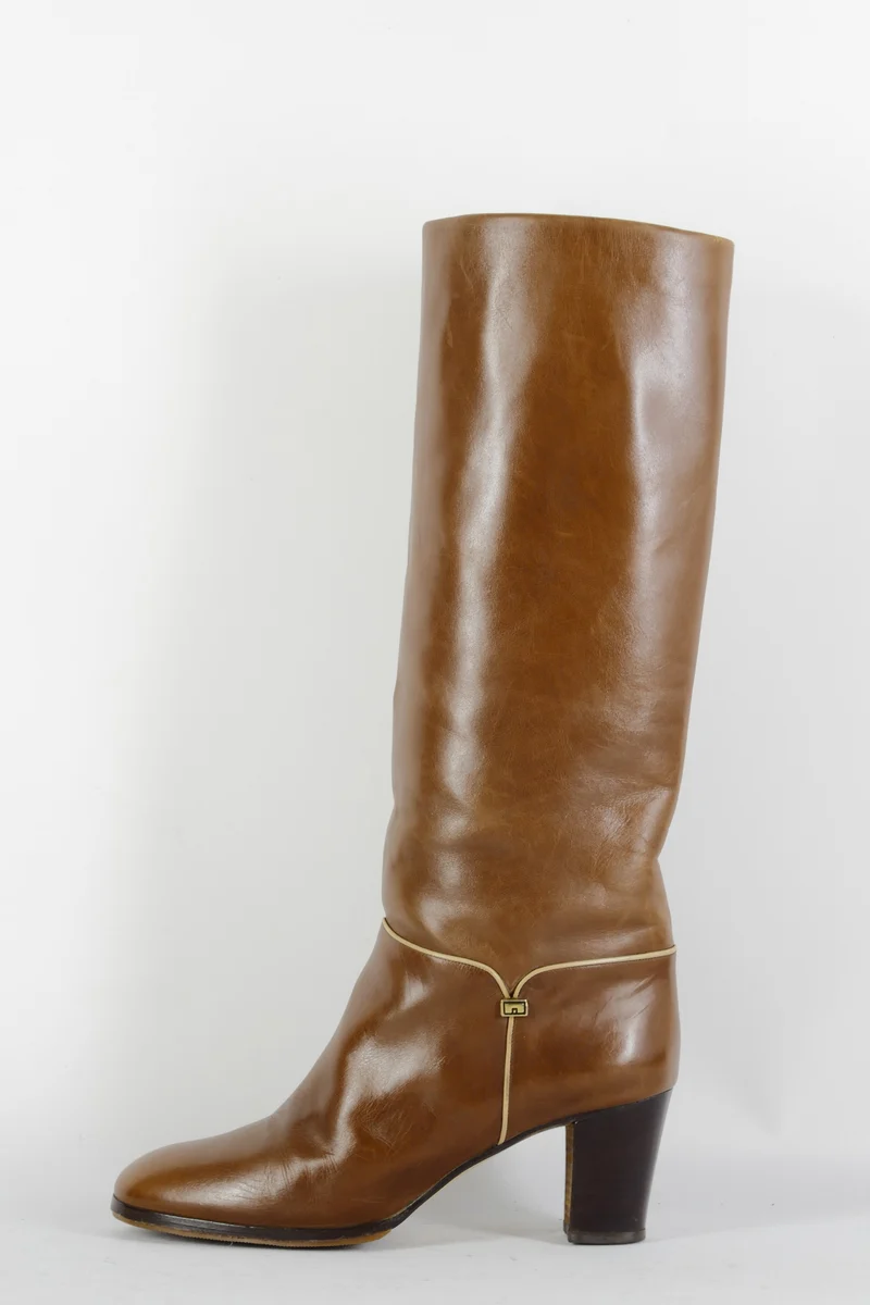 Vintage-Stiefel Leder mittelbraun