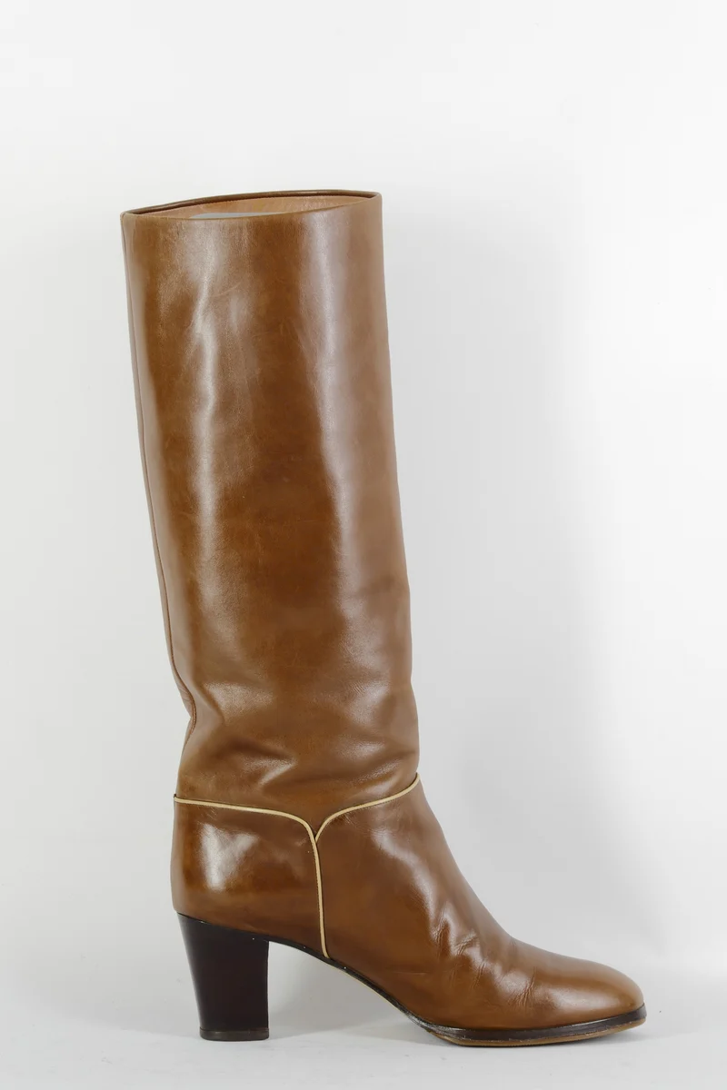 Vintage-Stiefel Leder mittelbraun