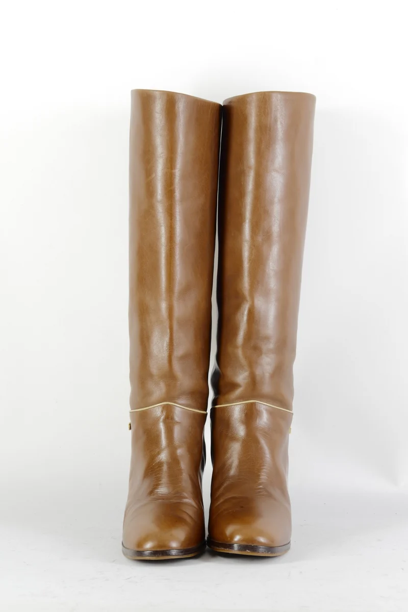Vintage-Stiefel Leder mittelbraun