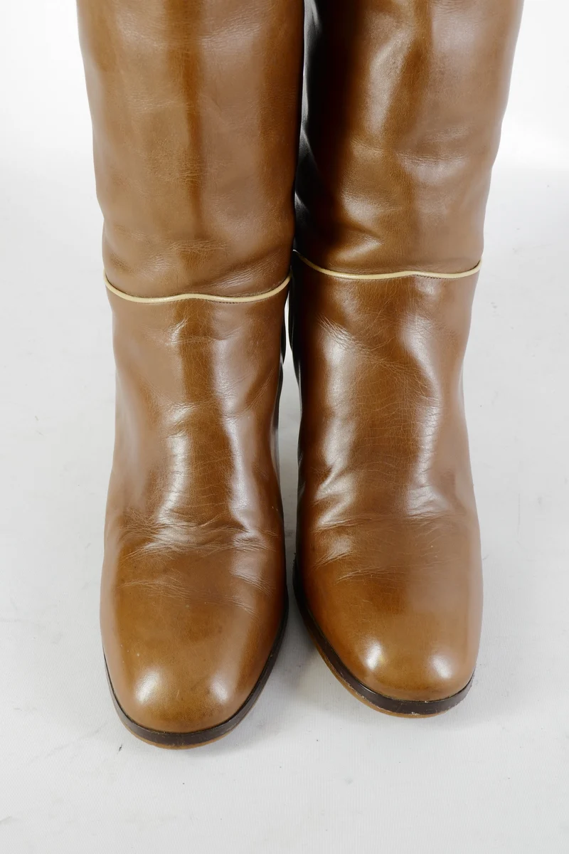 Vintage-Stiefel Leder mittelbraun