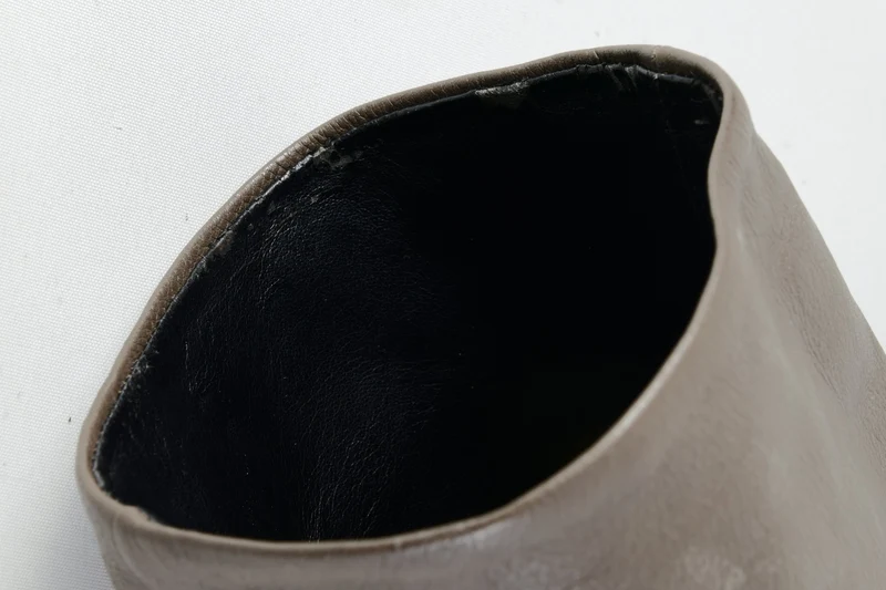 Hohe Stiefel Leder graubraun
