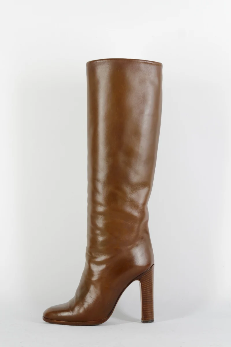 Vintage-Stiefel Leder cognac
