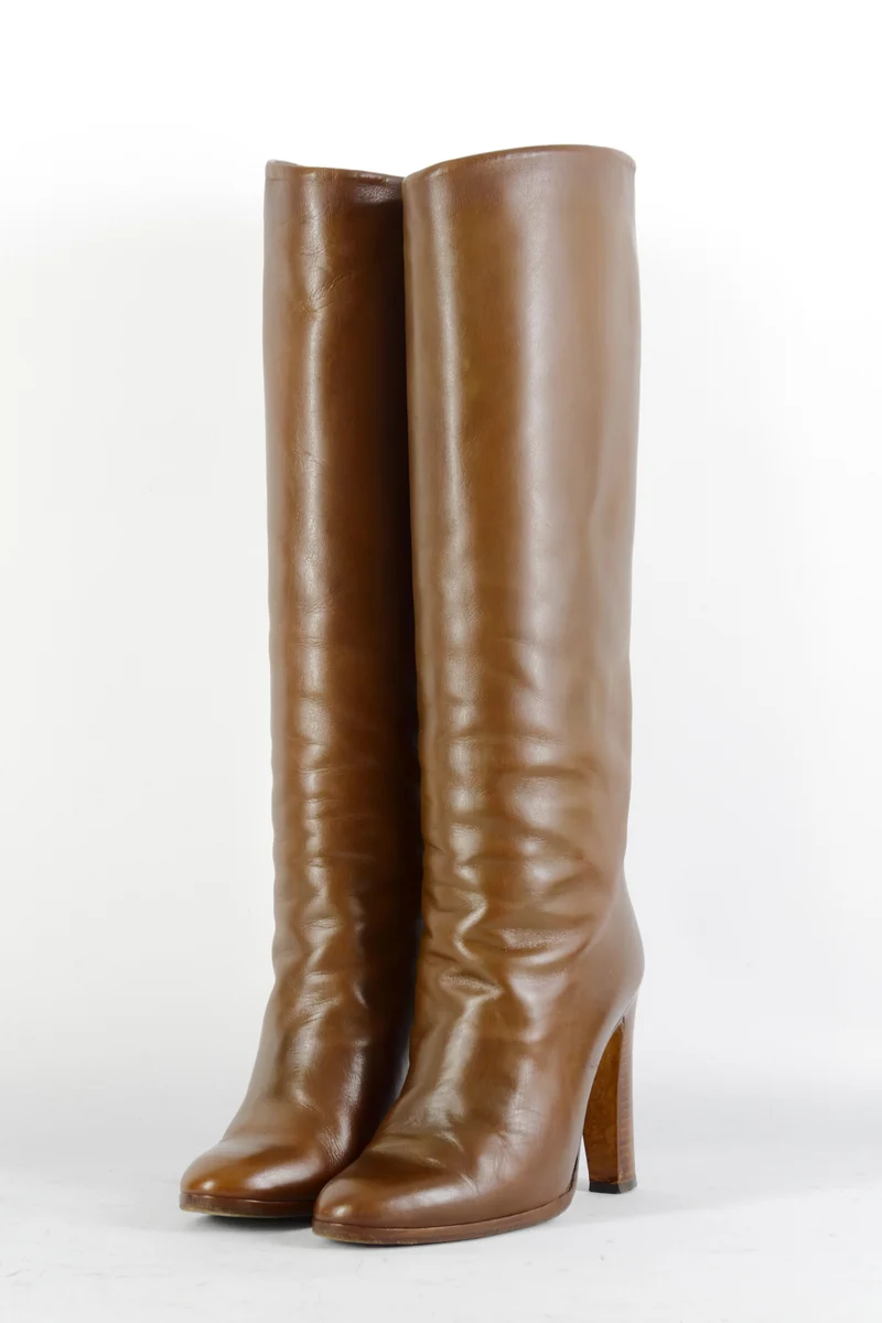 Vintage-Stiefel Leder cognac